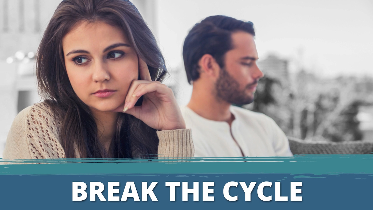 Break the Cycle YouTube video thumbnail featuring couple conflict resolution theme.